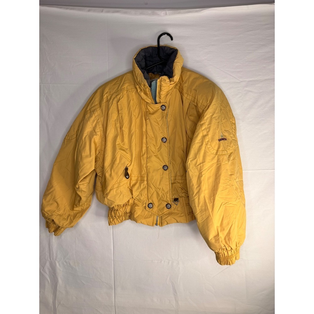 Vintage Obermeyer Anita Yellow Ski Jacket Womens Petite 10 Insulated Puffer 80s